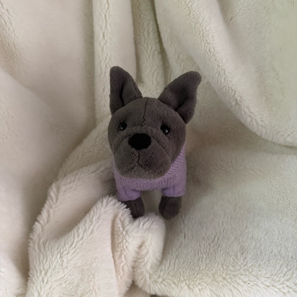 Jellycat Sweater French Bulldog Plush Animal Purple Puppy Dog 8